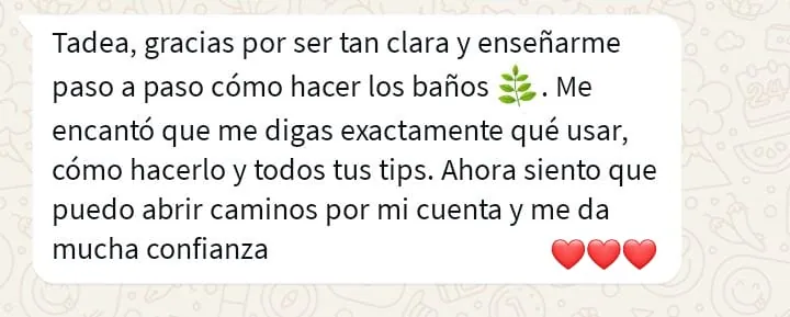 Testimonio sobre baño energético
