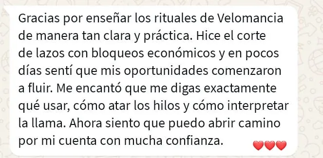 Testimonio de velomancia